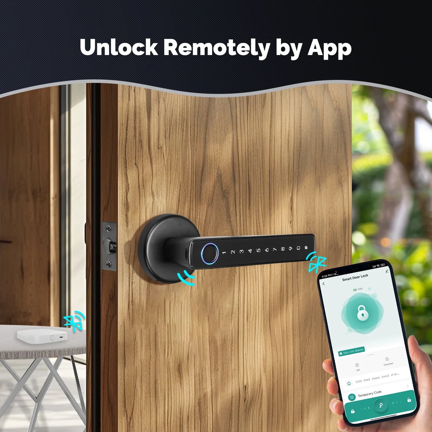 MOES Tuya Bluetooth Smart Fingerprint Door Handle Lock