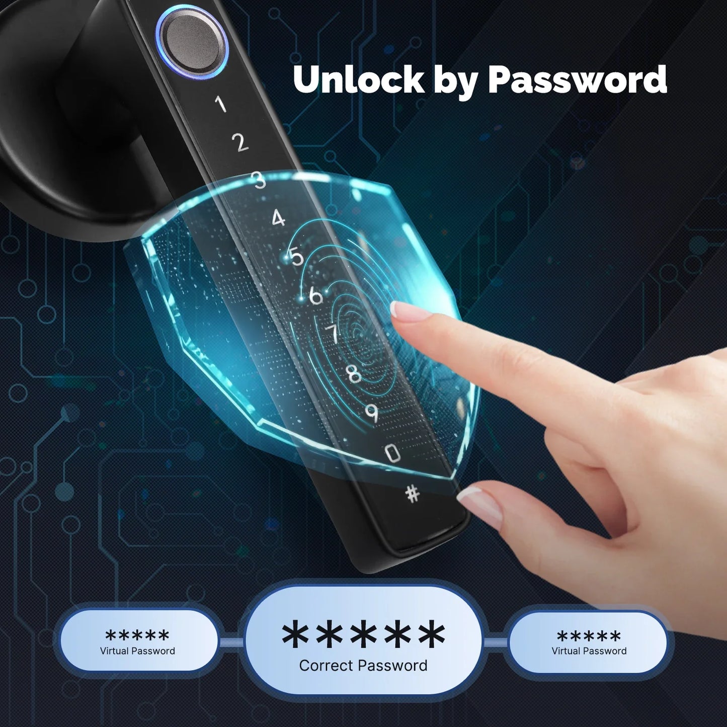 MOES Tuya Bluetooth Smart Fingerprint Door Handle Lock