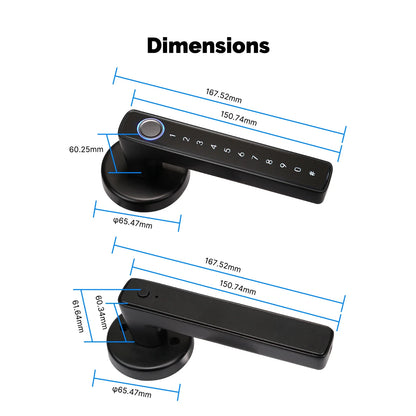 MOES Tuya Bluetooth Smart Fingerprint Door Handle Lock